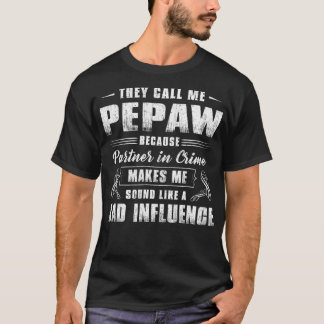Mannen Pepaw Partner in Crime Funny Grandpa Father T-shirt