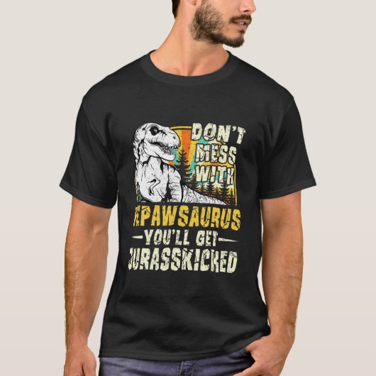 Mannen Pepaw T Rex Saurus Papasaurus Dinosaurus Ma T-shirt (Voorkant)