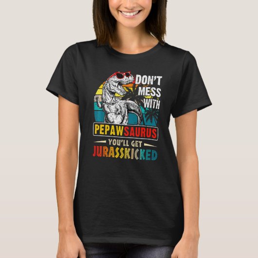 Mannen Pepawsaurus Dinosaur Rex  vaders Da T-shirt (Voorkant)