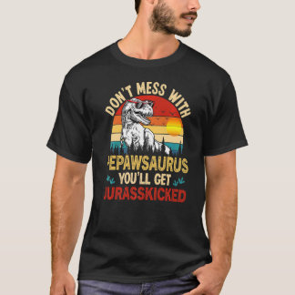 Mannen Pepawsaurus Dinosaur Rex vaders vader T-shirt