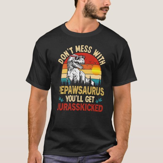 Mannen Pepawsaurus Dinosaur Rex vaders vader T-shirt (Voorkant)