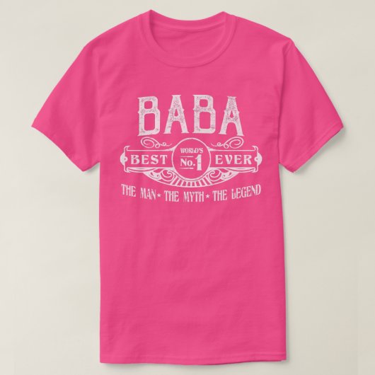Mannen persoonlijke Baba Beste nr. T-shirt (Design voorkant)