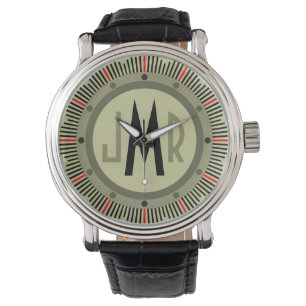 Mannen persoonlijke monogram volgen horloge