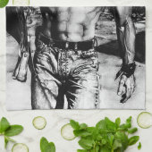 Mannen Persoonlijke naam Handgetekende Sexy Alpha Theedoek (Gevouwen)