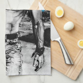 Mannen Persoonlijke naam Handgetekende Sexy Alpha Theedoek (Quarter Fold)