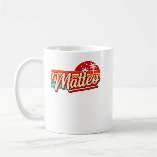 Mannen persoonlijke naam Matteo Retro voornaam Koffiemok (Links)