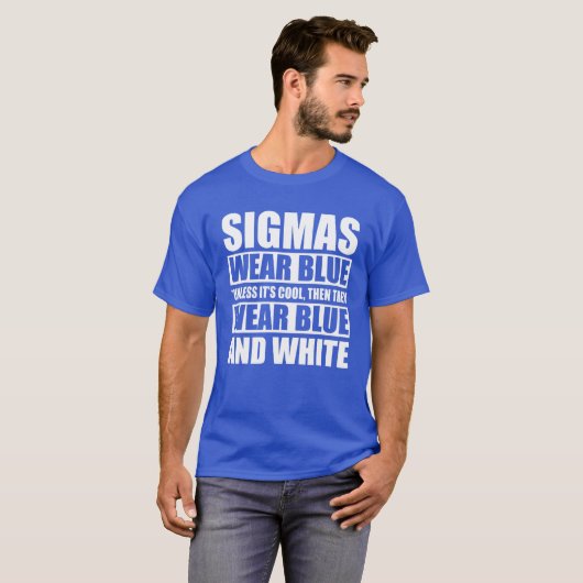 Mannen Phi-1914 Draag blauw en wit, tenzij het koe T-shirt (Voorkant volledig)
