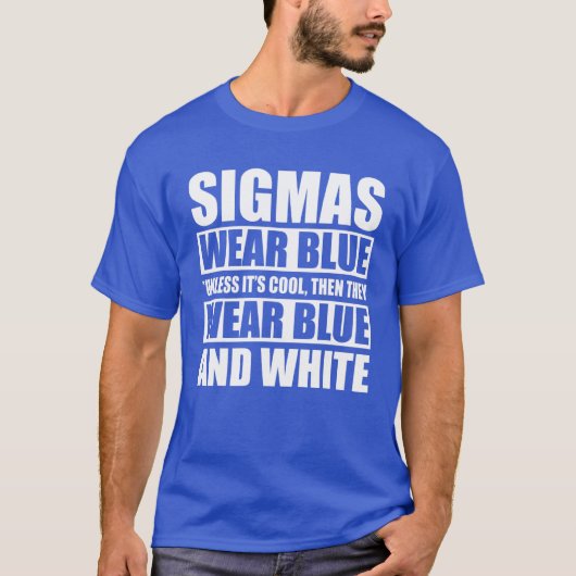 Mannen Phi-1914 Draag blauw en wit, tenzij het koe T-shirt (Voorkant)