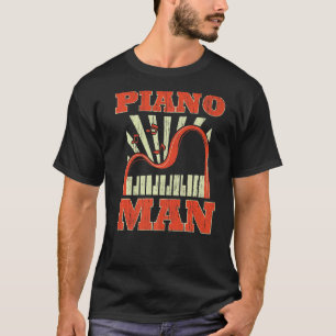 Mannen Piano Man Muziekinstrument Instrument T-shirt