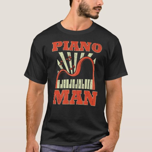Mannen Piano Man Muziekinstrument Instrument T-shirt (Voorkant)