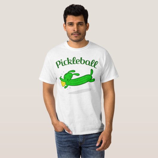 Mannen Pickleball Dog Pickles T-shirt (Voorkant volledig)
