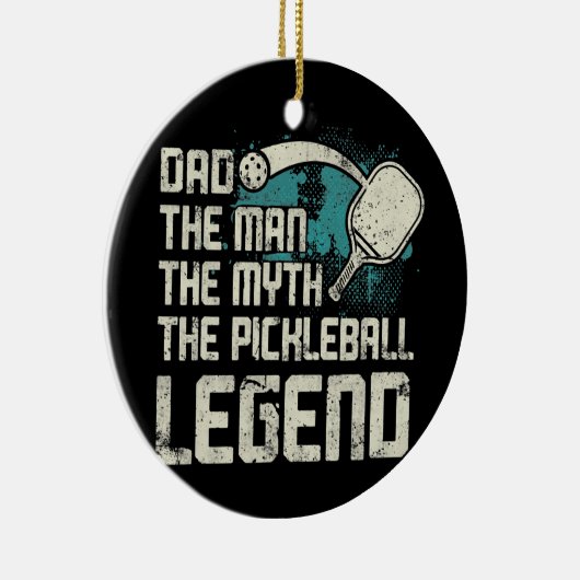 Mannen Pickleball Player Sports Paddleball Paddle Keramisch Ornament (Rechts)