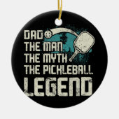 Mannen Pickleball Player Sports Paddleball Paddle Keramisch Ornament (Voorkant)