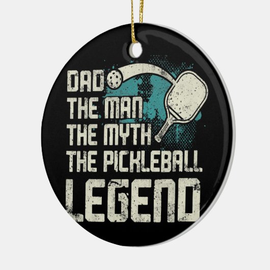 Mannen Pickleball Player Sports Paddleball Paddle Keramisch Ornament (Links)