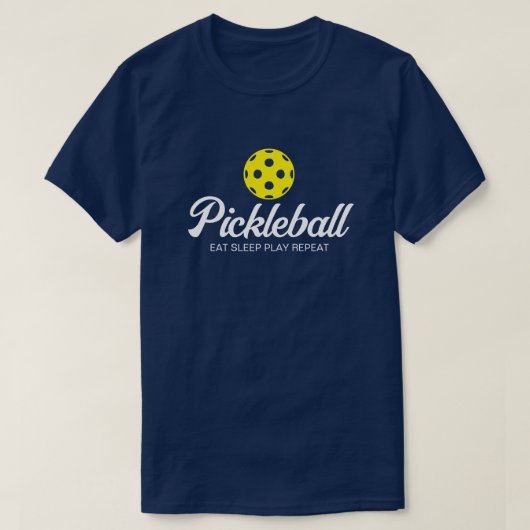 Mannen pickleball t shirt - marineblauwe kleur (Design voorkant)
