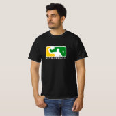 Mannen Pickleball T-shirt van de Grote Liga (zwart (Voorkant volledig)
