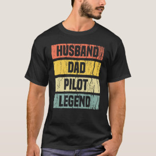 Mannen piloot Pap Husband Aviation Airplane F T-shirt