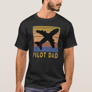 Mannen piloot vader  vliegtuig vader luchtvaart t-shirt