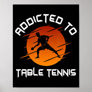 Mannen pingpongspeler die aan de Tennis van de Lij Poster