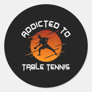 Mannen pingpongspeler die aan de Tennis van de Lij Ronde Sticker