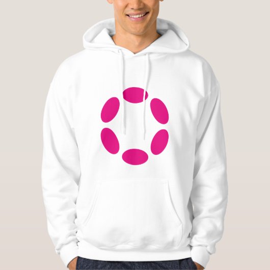 Mannen Pink Doted Simple Hoodie (Voorkant)