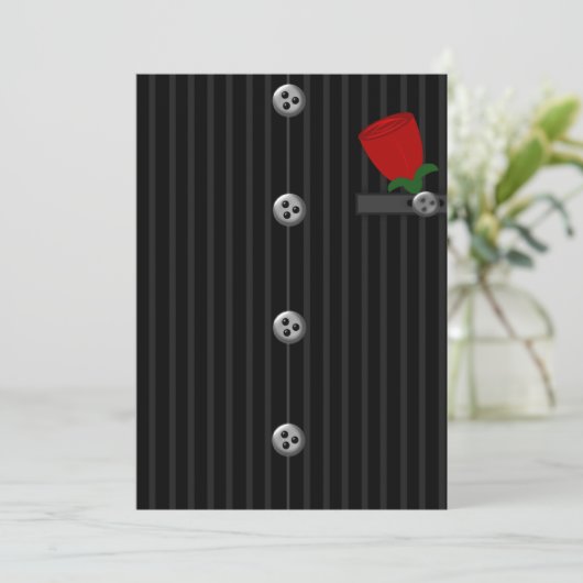 Mannen Pinstripe Suit Kaart (Staand voorkant)