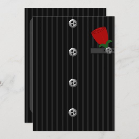 Mannen Pinstripe Suit Kaart (Voorkant / Achterkant)