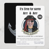 Mannen piraat Birthday Funny Voeg je gezicht toe Kaart (Voorkant / Achterkant)