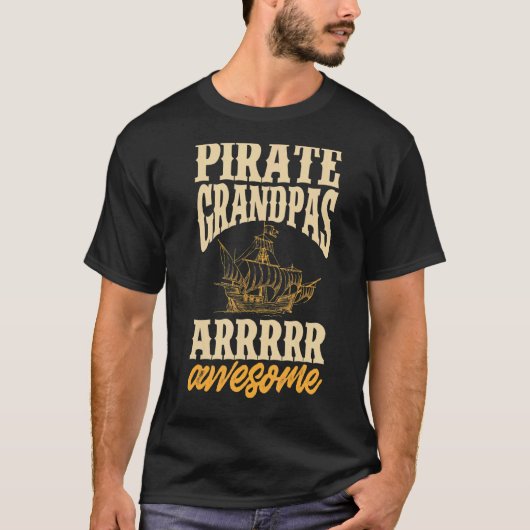 Mannen Pirate Grandpa Jolly Roger Freebooter 3 T-shirt (Voorkant)