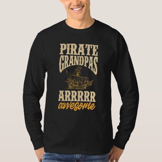 Mannen Pirate Grandpa Jolly Roger Freebooter 3 T-shirt (Voorkant)