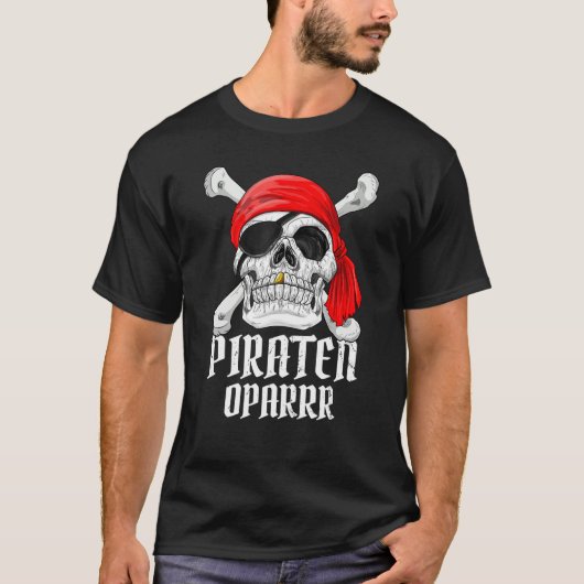 Mannen piraterij Shirt opa Pirate Costume Fa (Voorkant)