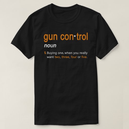 Mannen Pistool Control Definition Funny Pistool Ge T-shirt (Design voorkant)