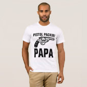 MANNEN PISTOOL PAPA PISTOL PAKKIN T-SHIRT (Voorkant volledig)