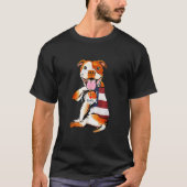Mannen PitBull Dog Tattoo Ik hou van papa T-shirt (Voorkant)
