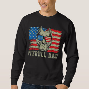 Mannen Pitbull Pap American Pit Bull Dog ons Vlag Trui