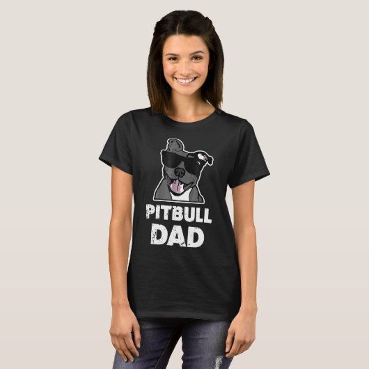 Mannen Pitbull Papa Mannen Shirt Blauwe neus Pit B (Voorkant volledig)