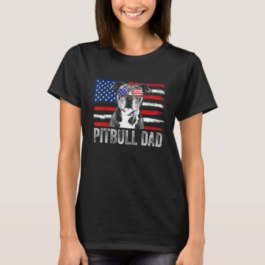Mannen Pitbull Papa Mannen Trotse Amerikaanse Pit T-shirt (Voorkant)