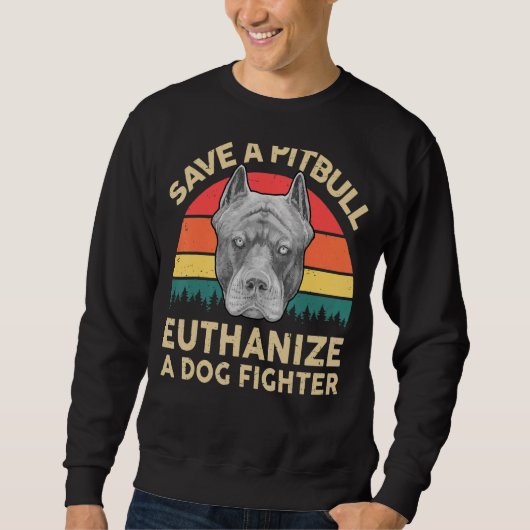 Mannen Pitbull Red een Pitbull Euthanize een honde Trui (Voorkant)