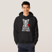 Mannen Pitbull Rescue Pit Gezicht Grappige Schatti Hoodie (Voorkant volledig)
