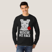 Mannen Pitbull Rescue Pit Gezicht Grappige Schatti T-shirt (Voorkant volledig)