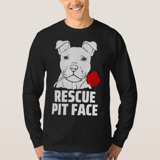 Mannen Pitbull Rescue Pit Gezicht Grappige Schatti T-shirt (Voorkant)