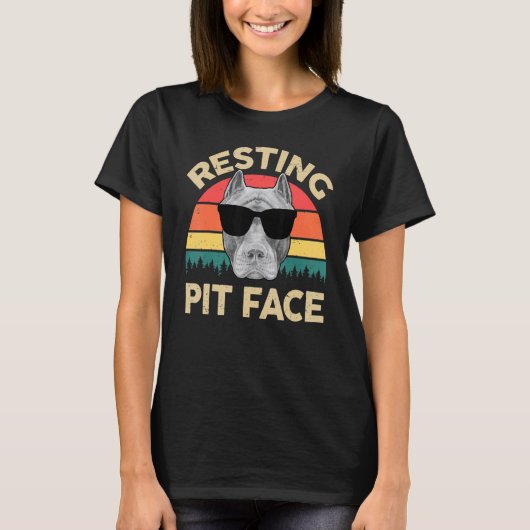 Mannen Pitbull Resting Pit Gezicht Pitbull Daddy P T-shirt (Voorkant)