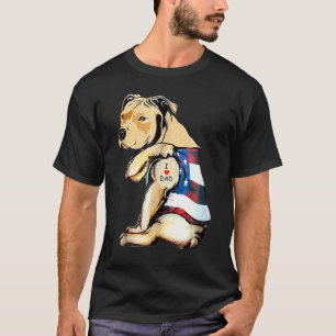 Mannen Pitbulls Dog Tattoo ik hou van papa T-shirt