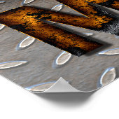 Mannen plaat staal Metaal staal Gepersonaliseerd Poster (Hoek)