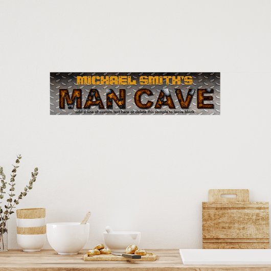 Mannen plaat staal Metaal staal Gepersonaliseerd Poster (Keuken)