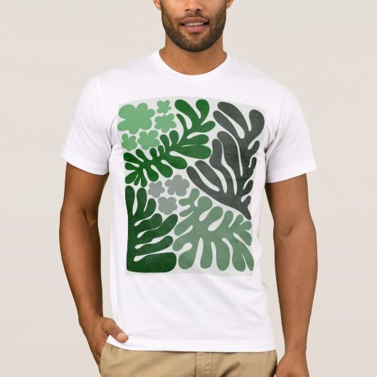 Mannen Plant Leaf Design T-Shirt – Vet & Natuur (Voorkant)