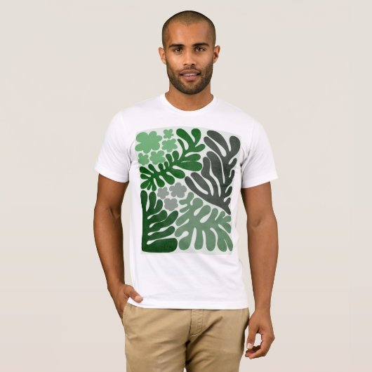 Mannen Plant Leaf Design T-Shirt – Vet & Natuur (Voorkant volledig)