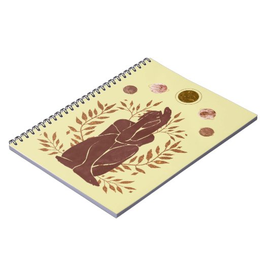 Mannen planten met vete planeten denken over maan notitieboek (Linkerzijde)