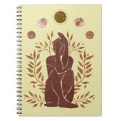 Mannen planten met vete planeten denken over maan notitieboek (Voorkant)