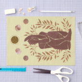 Mannen planten met vete planeten denken over maan tissuepapier (Craft)